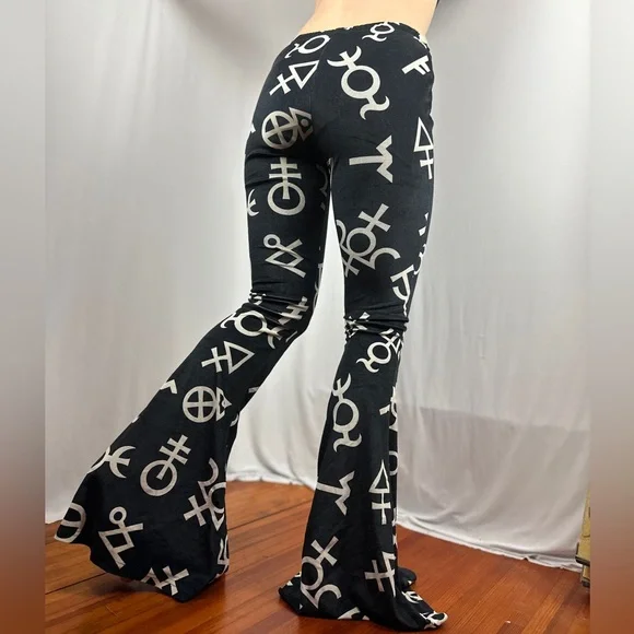 Symbolic bell bottoms flare pants Killstar goth gothic female symbol non-binary - Picture 1 of 8